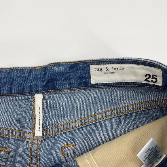RAG & BONE Shorts Dre Low Rise Distressed Cut Off Denim Womens Size 25 - Picture 3 of 7